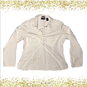 Cotton Lace-Up blouse